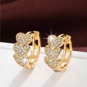 Gold Heart Hoop Earrings